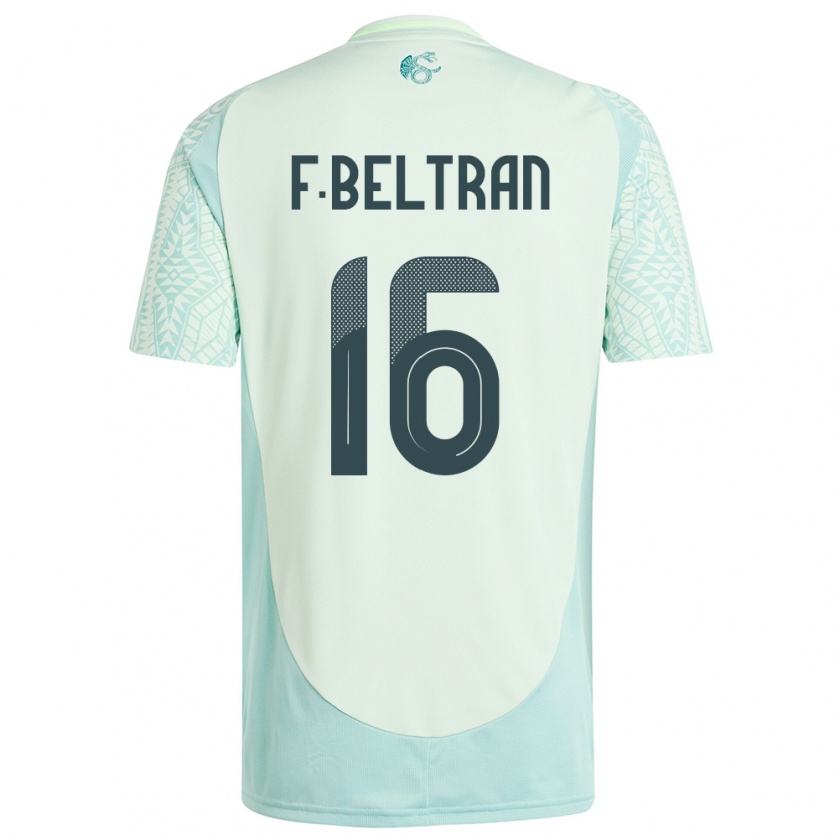 Kandiny Enfant Maillot Mexique Fernando Beltran #16 Lin Vert Tenues Extérieur 24-26 T-Shirt