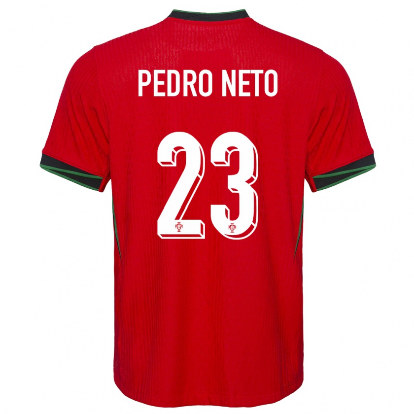 Kandiny Homme Maillot Portugal Pedro Neto #23 Rouge Tenues Domicile 24-26 T-Shirt
