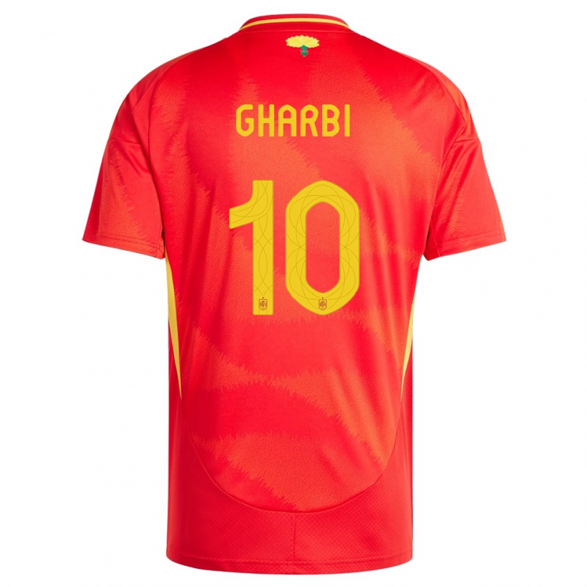 Kandiny Homme Maillot Espagne Ismael Gharbi #10 Rouge Tenues Domicile 24-26 T-Shirt