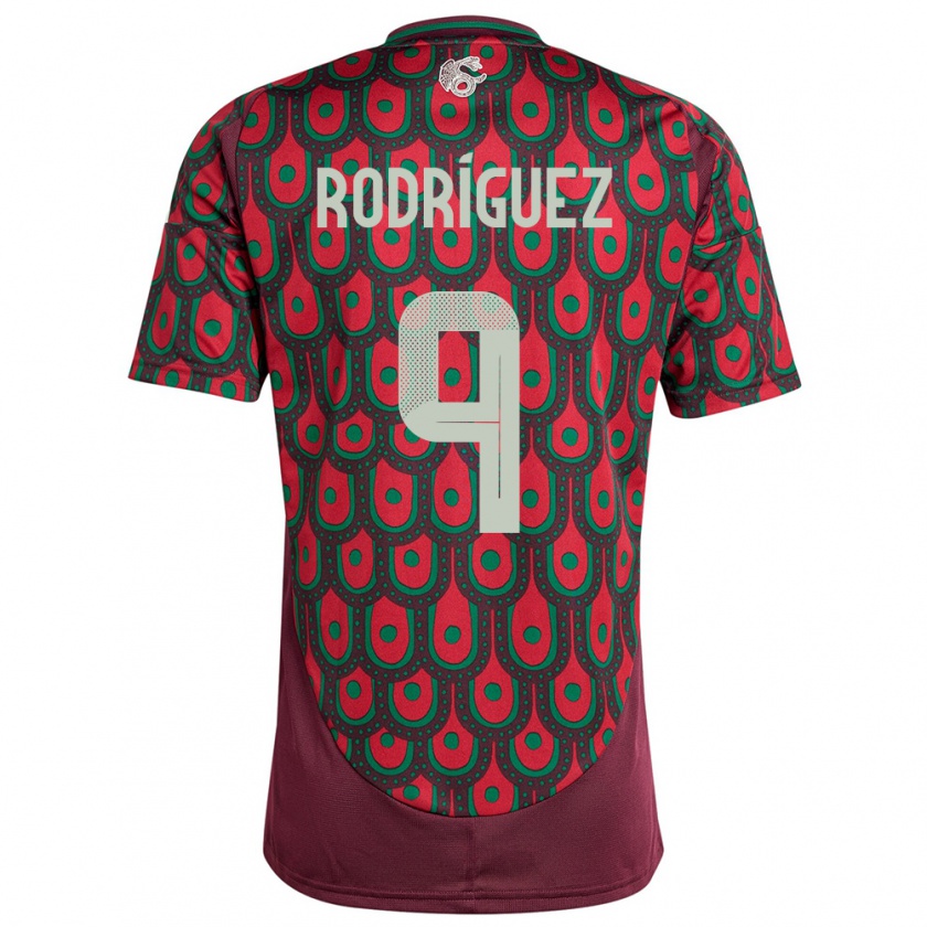 Kandiny Homme Maillot Mexique Carlos Rodriguez #9 Bordeaux Tenues Domicile 24-26 T-Shirt