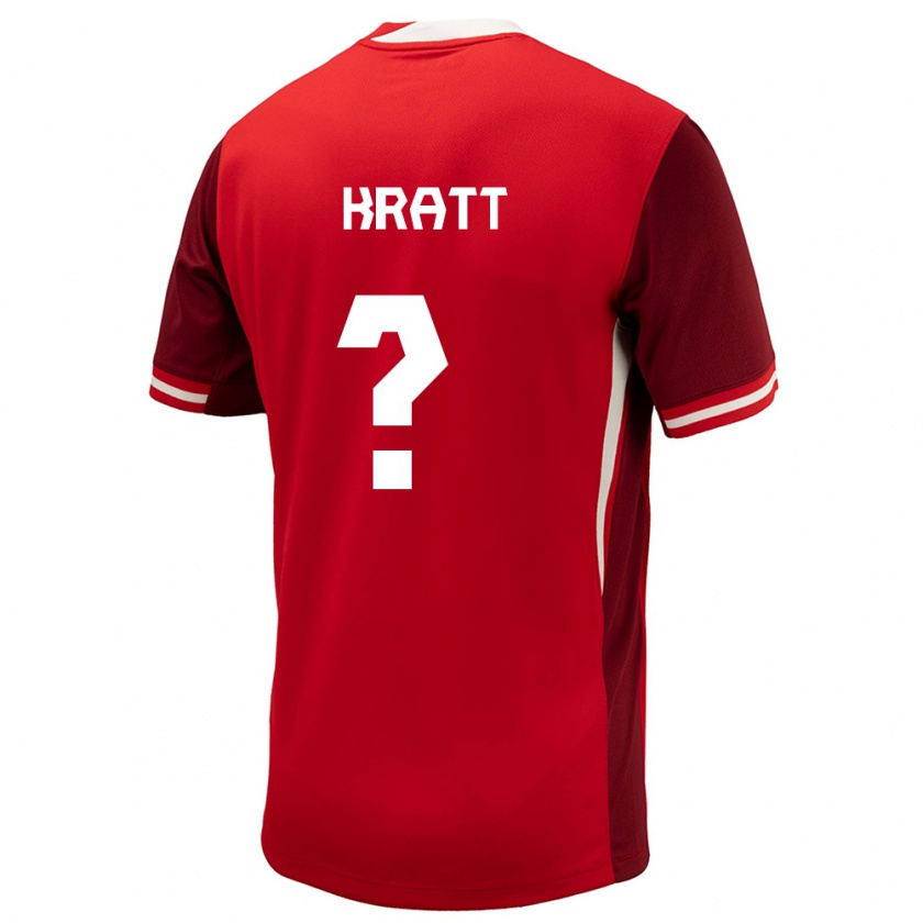 Kandiny Homme Maillot Canada Ronan Kratt #0 Rouge Tenues Domicile 24-26 T-Shirt
