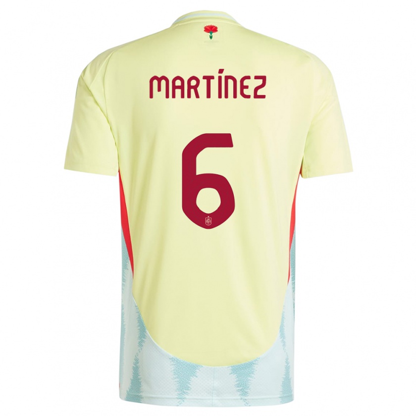 Kandiny Homme Maillot Espagne Roger Martinez #6 Jaune Tenues Extérieur 24-26 T-Shirt