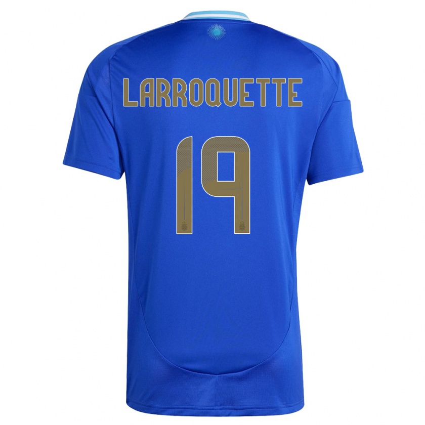 Kandiny Homme Maillot Argentine Mariana Larroquette #19 Bleu Tenues Extérieur 24-26 T-Shirt