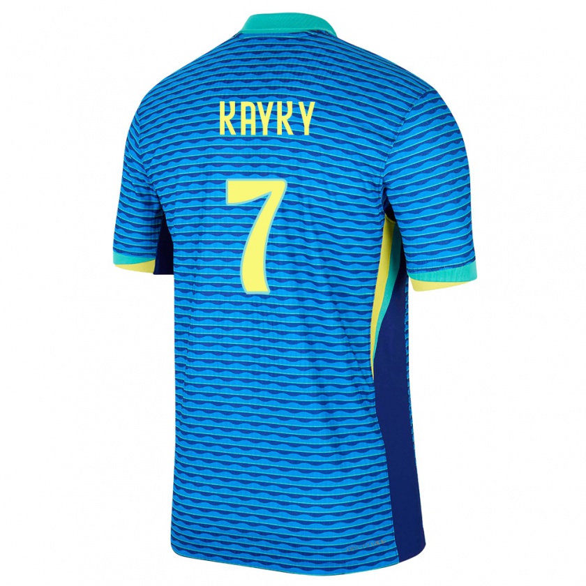 Kandiny Homme Maillot Brésil Kayky #7 Bleu Tenues Extérieur 24-26 T-Shirt