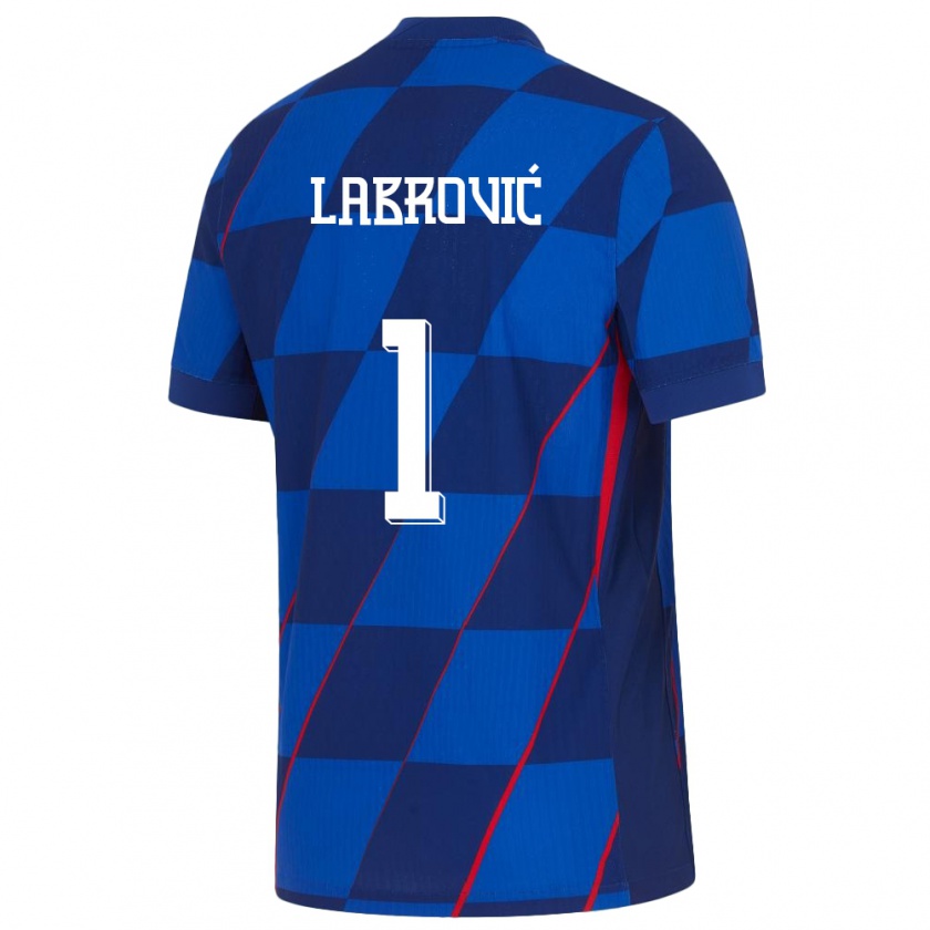 Kandiny Homme Maillot Croatie Nediljko Labrovic #1 Bleu Tenues Extérieur 24-26 T-Shirt