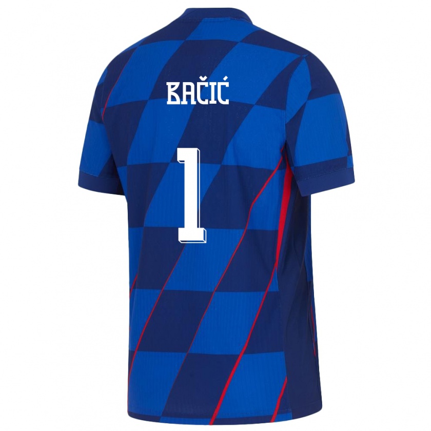 Kandiny Homme Maillot Croatie Doris Bacic #1 Bleu Tenues Extérieur 24-26 T-Shirt