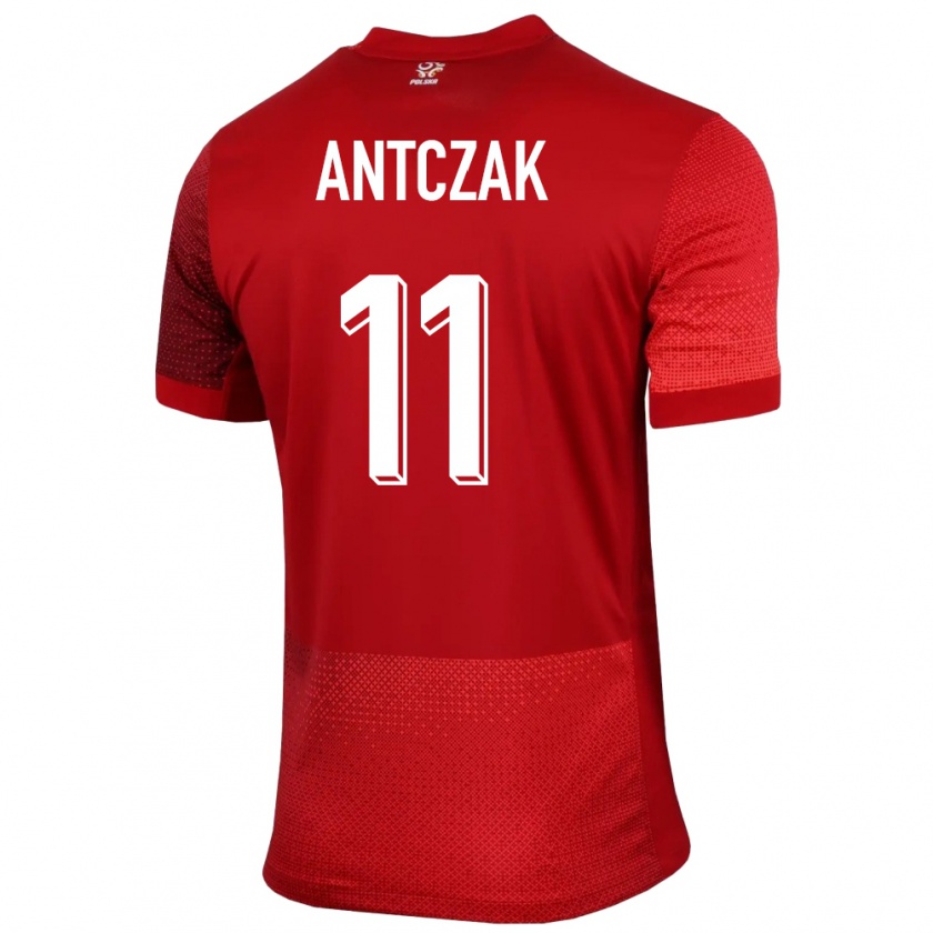 Kandiny Homme Maillot Pologne Jakub Antczak #11 Rouge Tenues Extérieur 24-26 T-Shirt