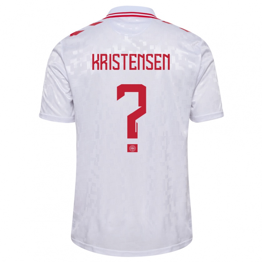 Kandiny Homme Maillot Danemark Mikkel Kristensen #0 Blanc Tenues Extérieur 24-26 T-Shirt