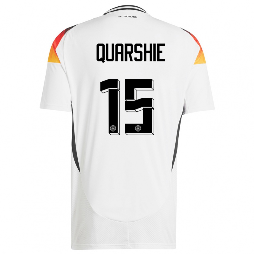 Kandiny Femme Maillot Allemagne Joshua Quarshie #15 Blanc Tenues Domicile 24-26 T-Shirt