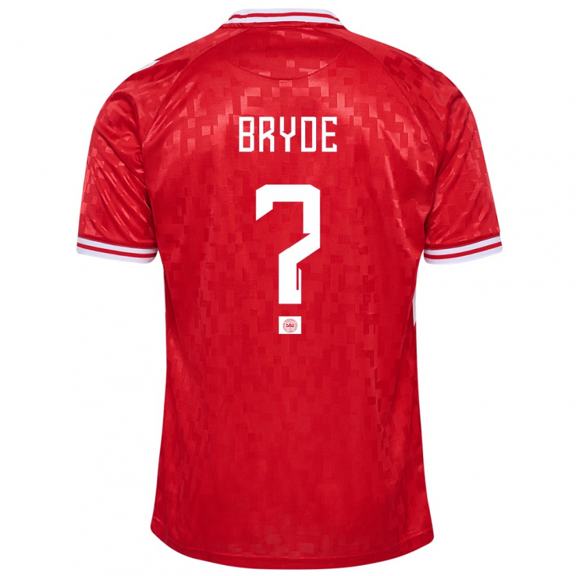 Kandiny Femme Maillot Danemark Lucas Bryde #0 Rouge Tenues Domicile 24-26 T-Shirt