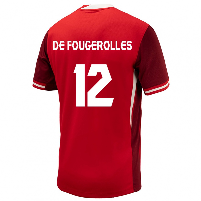 Kandiny Femme Maillot Canada Luc De Fougerolles #12 Rouge Tenues Domicile 24-26 T-Shirt
