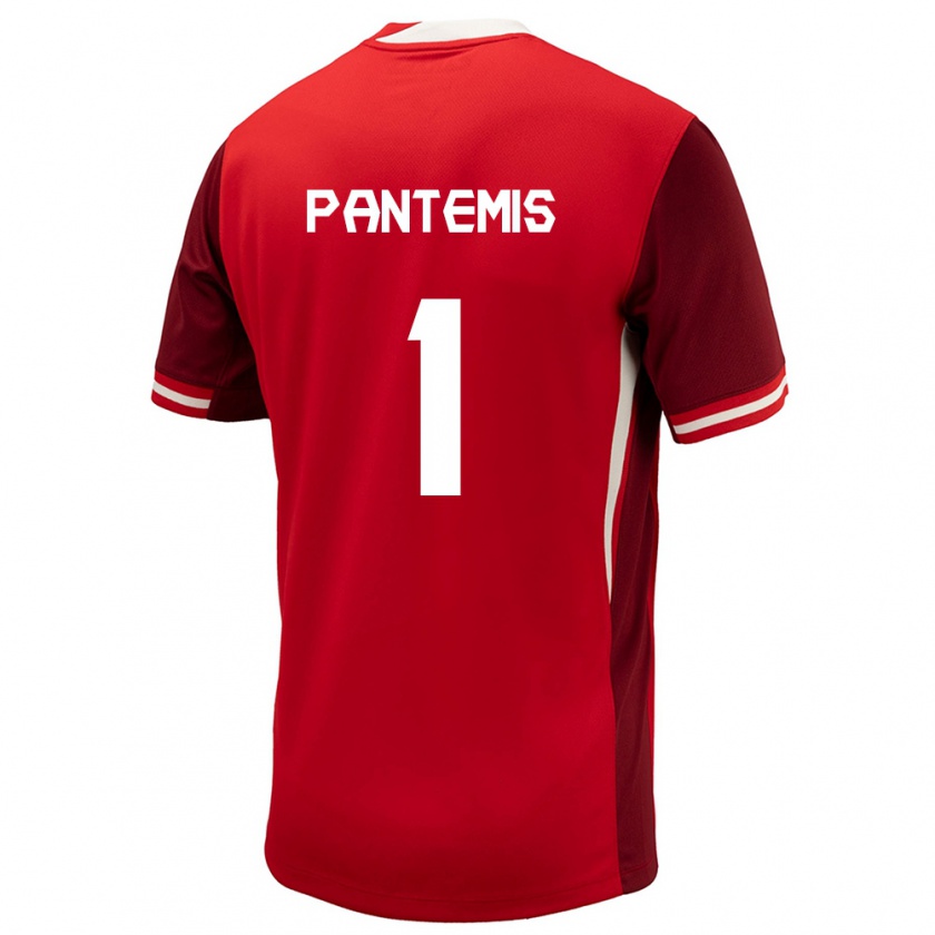 Kandiny Femme Maillot Canada James Pantemis #1 Rouge Tenues Domicile 24-26 T-Shirt