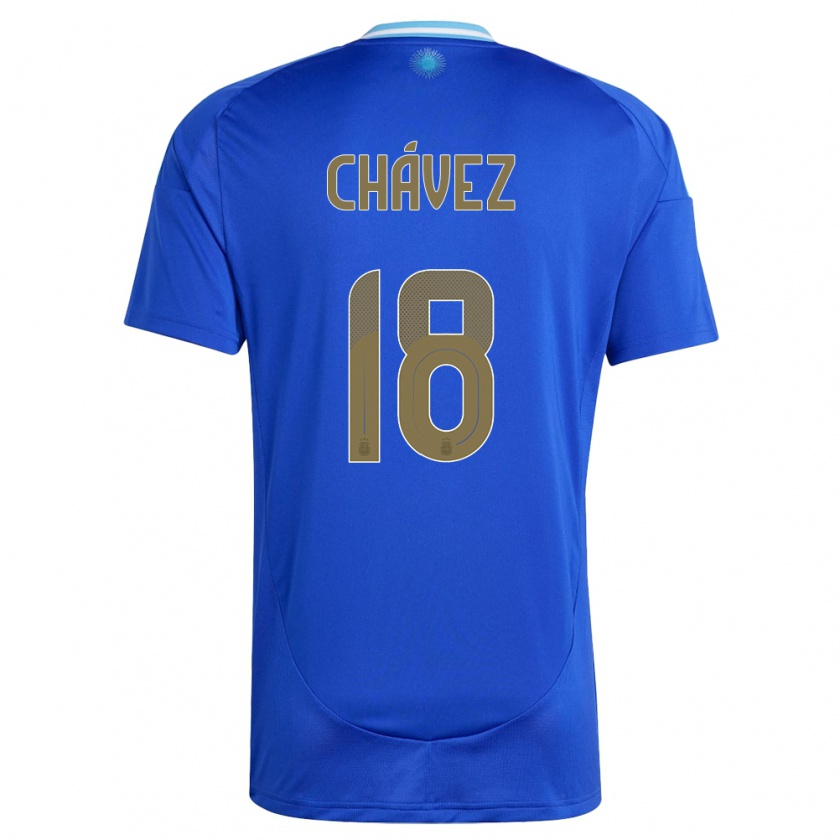 Kandiny Femme Maillot Argentine Gabriela Chavez #18 Bleu Tenues Extérieur 24-26 T-Shirt