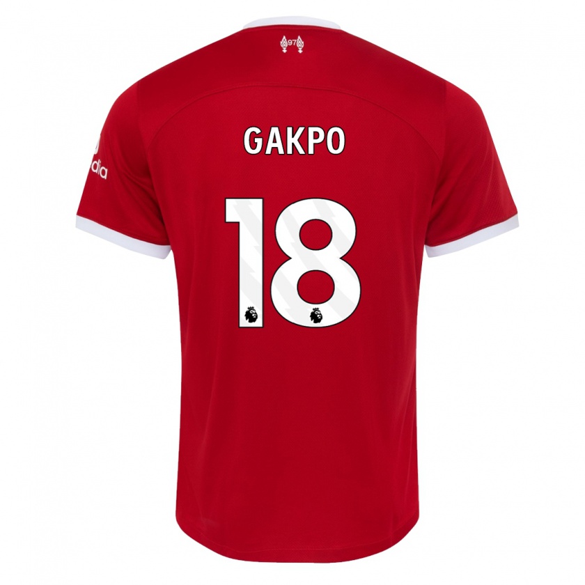 Kandiny Enfant Maillot Cody Gakpo #18 Rouge Tenues Domicile 2023/24 T-Shirt