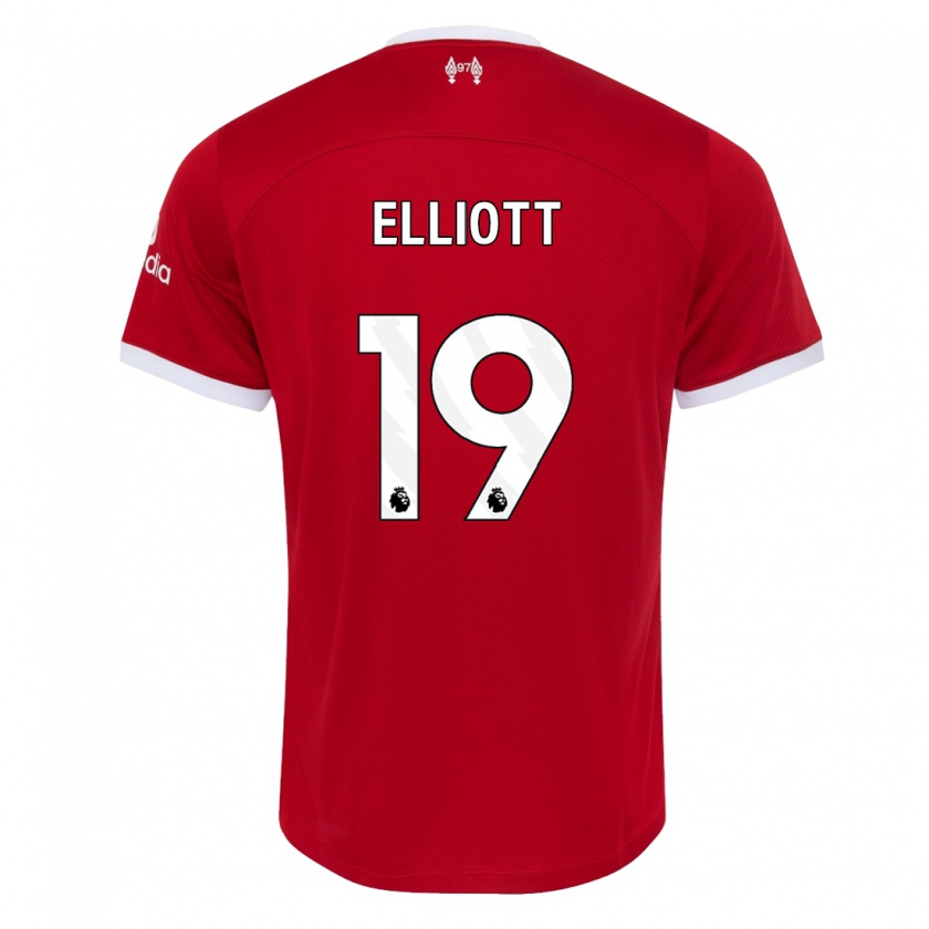 Kandiny Enfant Maillot Harvey Elliott #19 Rouge Tenues Domicile 2023/24 T-Shirt