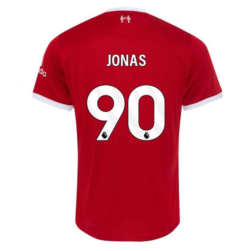 Kandiny Enfant Maillot Lee Jonas #90 Rouge Tenues Domicile 2023/24 T-Shirt