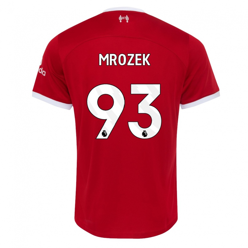 Kandiny Enfant Maillot Fabian Mrozek #93 Rouge Tenues Domicile 2023/24 T-Shirt