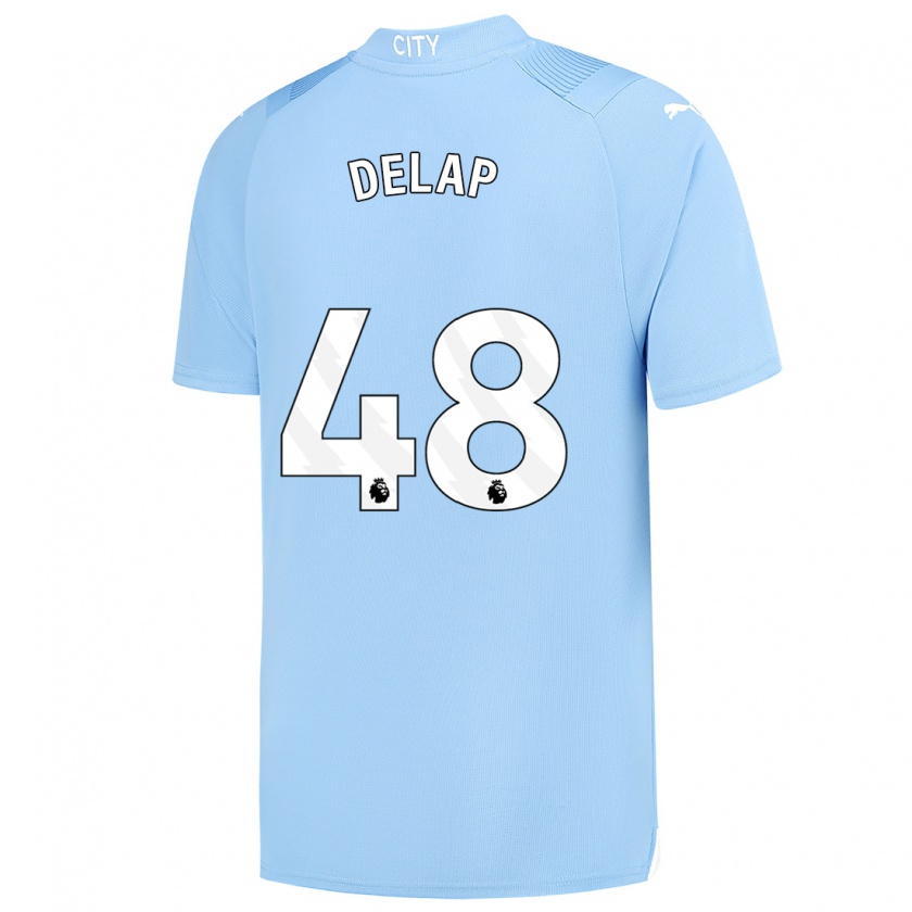 Kandiny Enfant Maillot Liam Delap #48 Bleu Clair Tenues Domicile 2023/24 T-Shirt