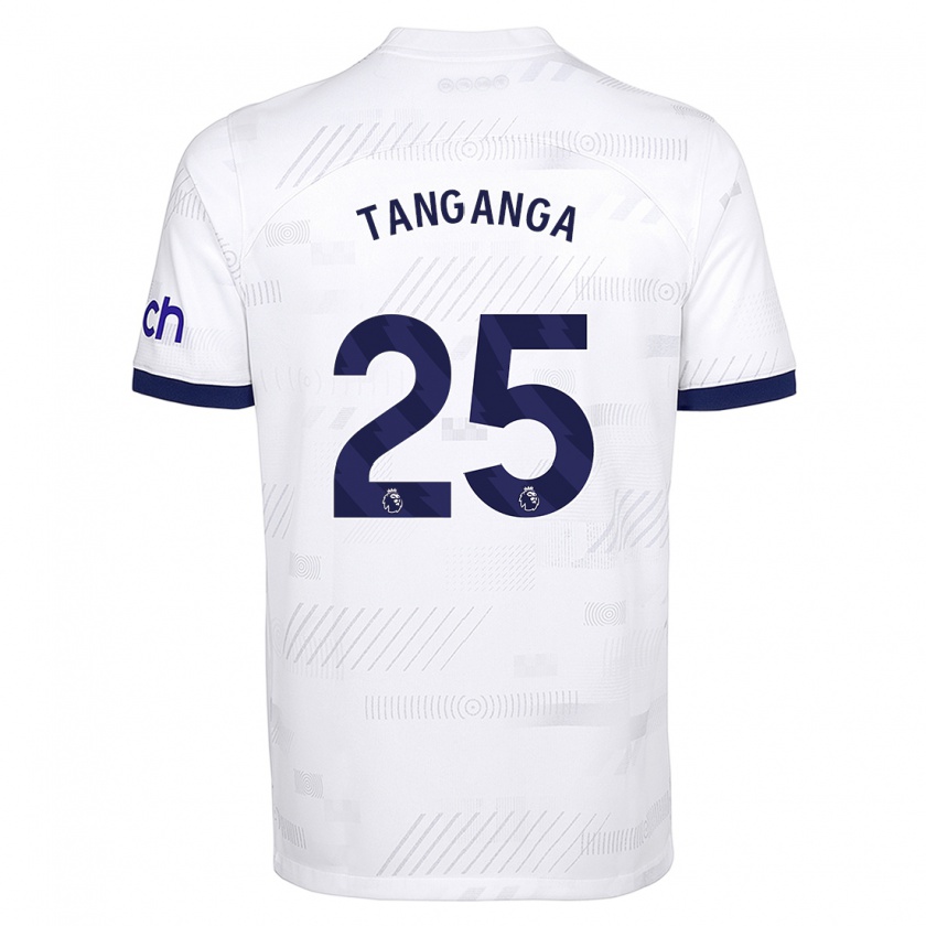 Kandiny Enfant Maillot Japhet Tanganga #25 Blanc Tenues Domicile 2023/24 T-Shirt