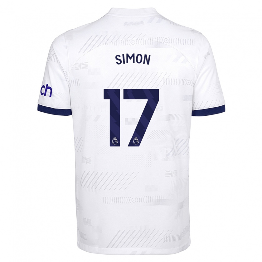 Kandiny Enfant Maillot Kyah Simon #17 Blanc Tenues Domicile 2023/24 T-Shirt