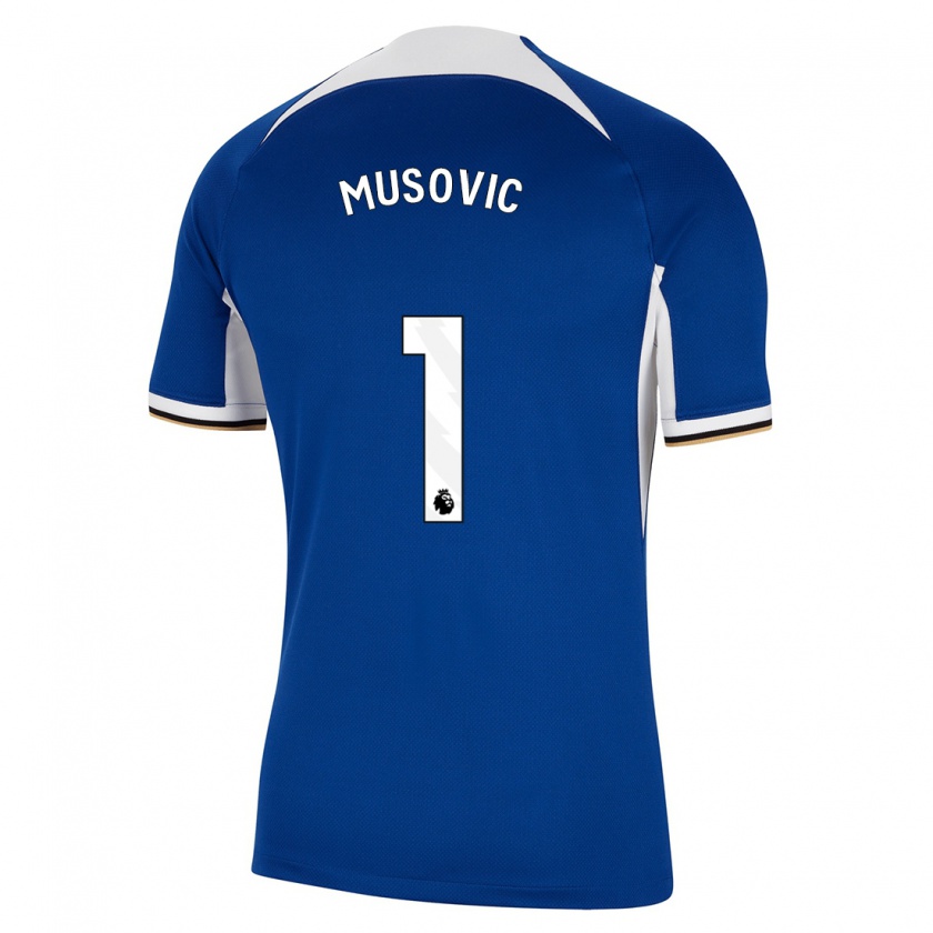 Kandiny Enfant Maillot Zecira Musovic #1 Bleu Tenues Domicile 2023/24 T-Shirt