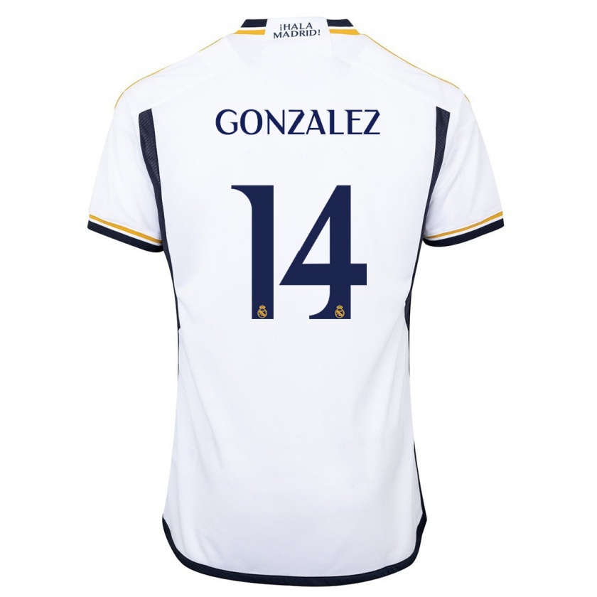 Kandiny Enfant Maillot David González #14 Blanc Tenues Domicile 2023/24 T-Shirt