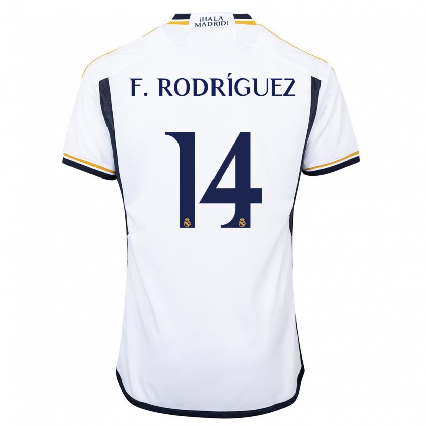 Kandiny Enfant Maillot Fer Rodríguez #14 Blanc Tenues Domicile 2023/24 T-Shirt