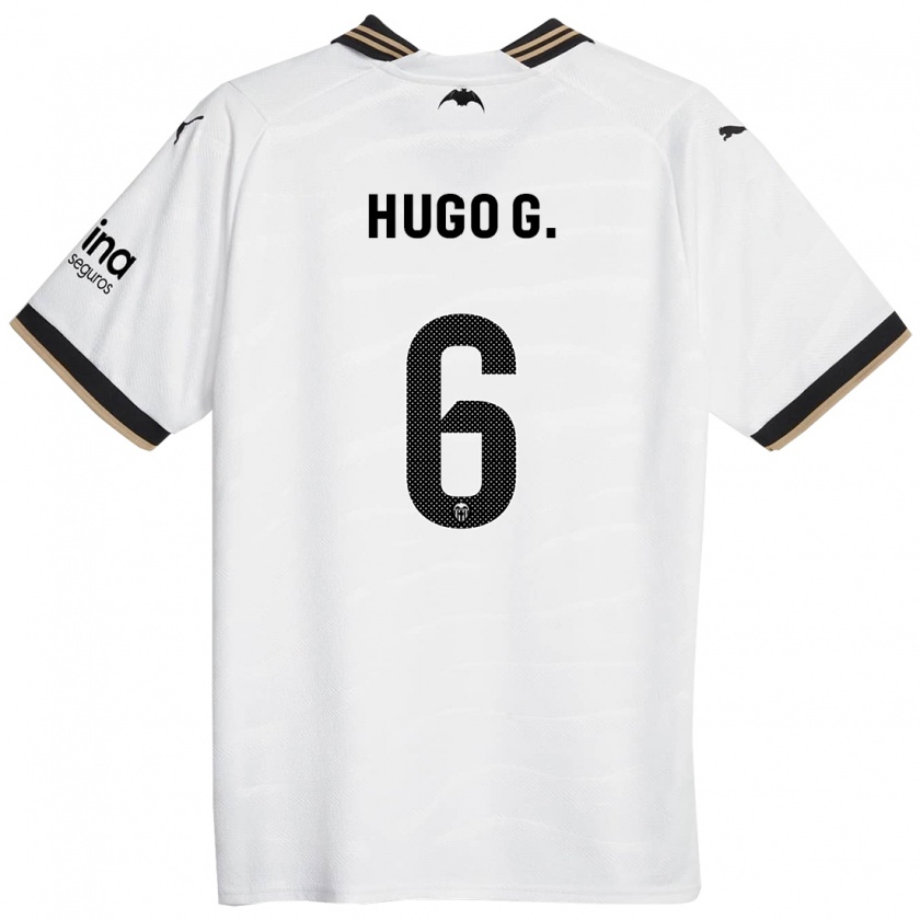 Kandiny Enfant Maillot Hugo Guillamón #6 Blanc Tenues Domicile 2023/24 T-Shirt
