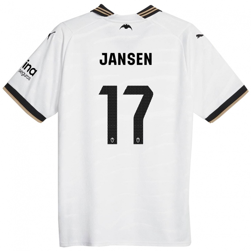 Kandiny Enfant Maillot Ellen Jansen #17 Blanc Tenues Domicile 2023/24 T-Shirt