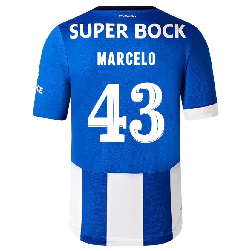 Kandiny Enfant Maillot Joao Marcelo #43 Bleu Blanc Tenues Domicile 2023/24 T-Shirt