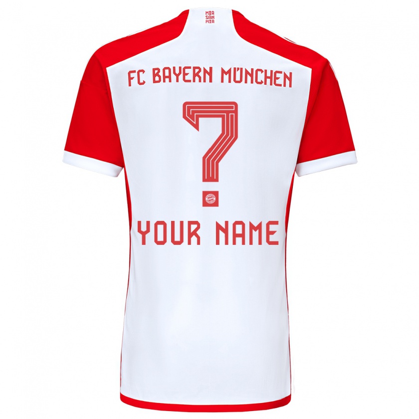Kandiny Enfant Maillot Votre Nom #0 Rouge Blanc Tenues Domicile 2023/24 T-Shirt
