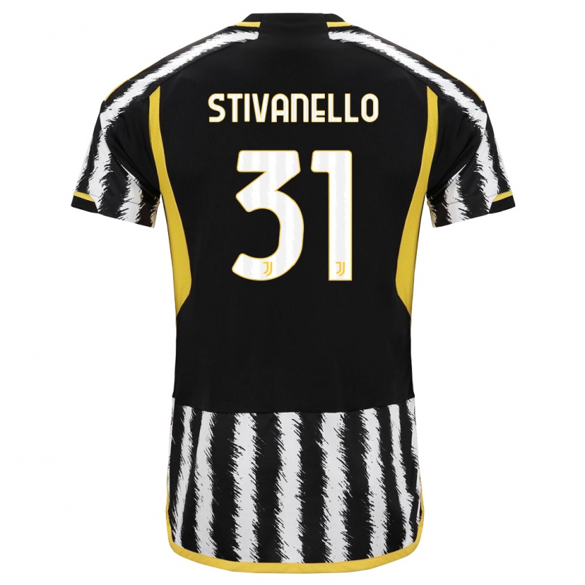 Kandiny Enfant Maillot Riccardo Stivanello #31 Noir Blanc Tenues Domicile 2023/24 T-Shirt