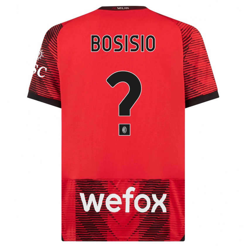 Kandiny Enfant Maillot Josue Bosisio #0 Rouge Noir Tenues Domicile 2023/24 T-Shirt