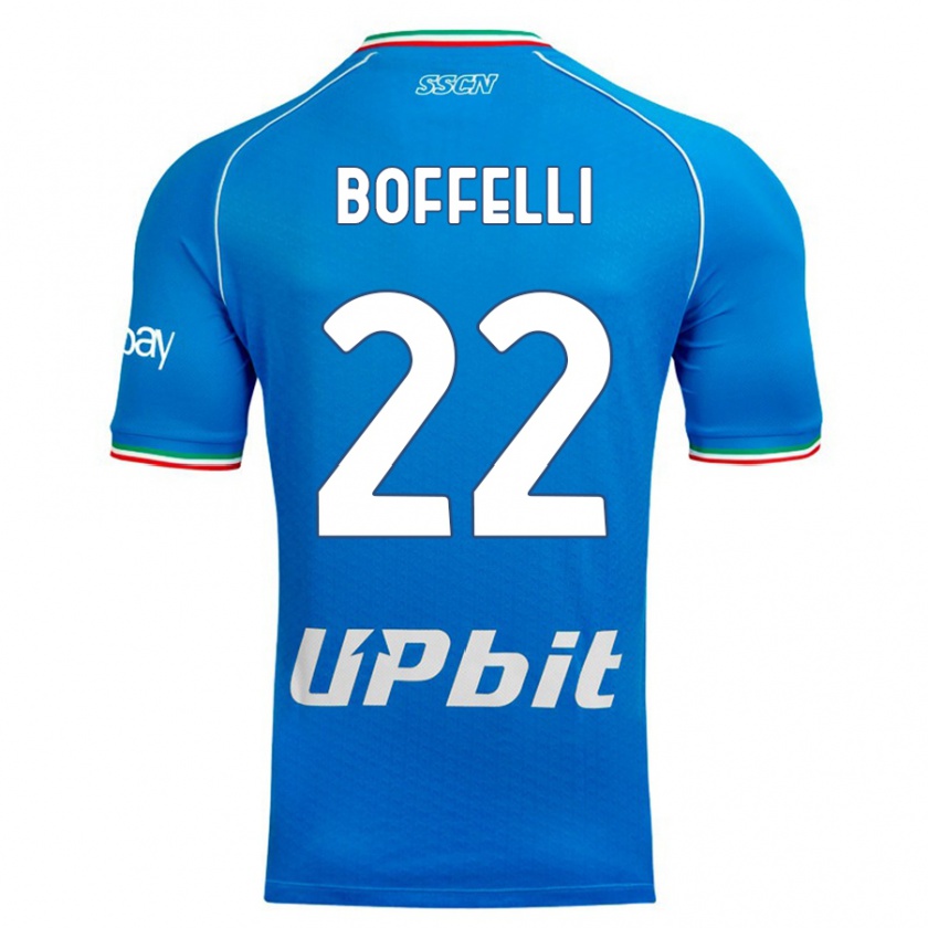 Kandiny Enfant Maillot Valerio Boffelli #22 Bleu Ciel Tenues Domicile 2023/24 T-Shirt