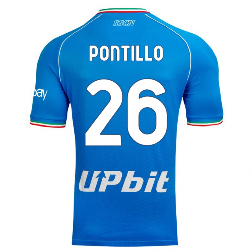 Kandiny Enfant Maillot Pasquale Pontillo #26 Bleu Ciel Tenues Domicile 2023/24 T-Shirt