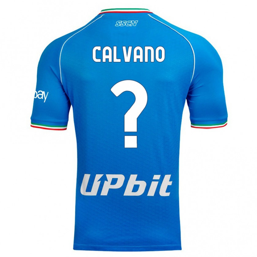 Kandiny Enfant Maillot Giovanni Calvano #0 Bleu Ciel Tenues Domicile 2023/24 T-Shirt
