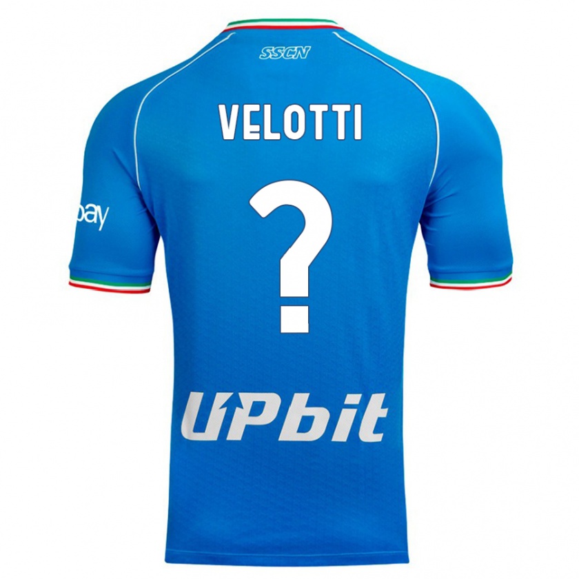 Kandiny Enfant Maillot Christian Velotti #0 Bleu Ciel Tenues Domicile 2023/24 T-Shirt