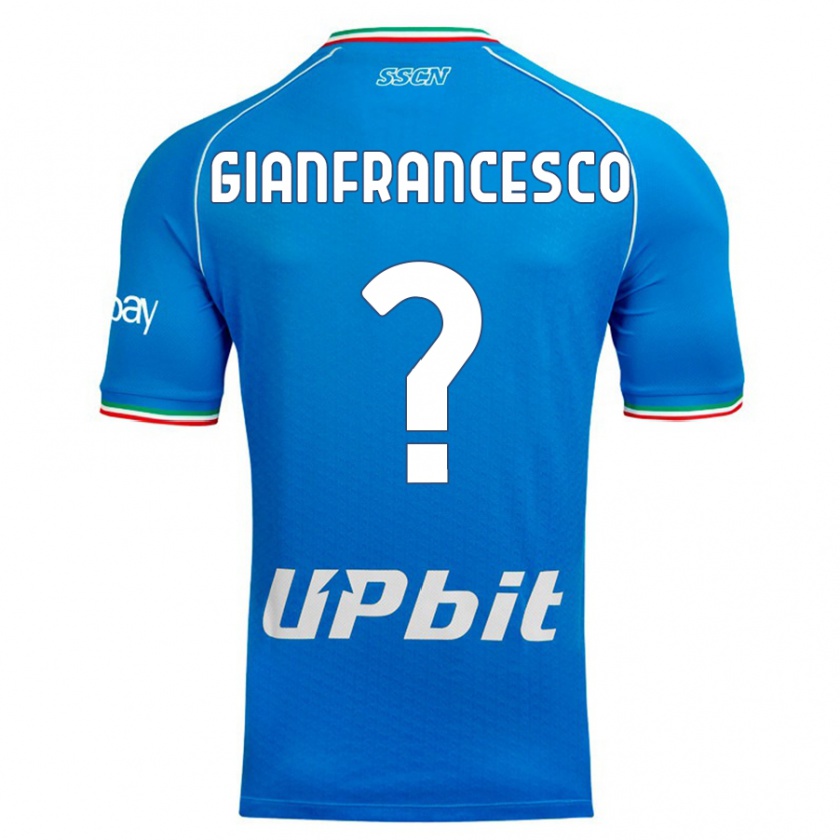 Kandiny Enfant Maillot Sergio Gianfrancesco #0 Bleu Ciel Tenues Domicile 2023/24 T-Shirt