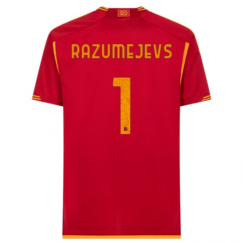 Kandiny Enfant Maillot Vladislavs Razumejevs #1 Rouge Tenues Domicile 2023/24 T-Shirt