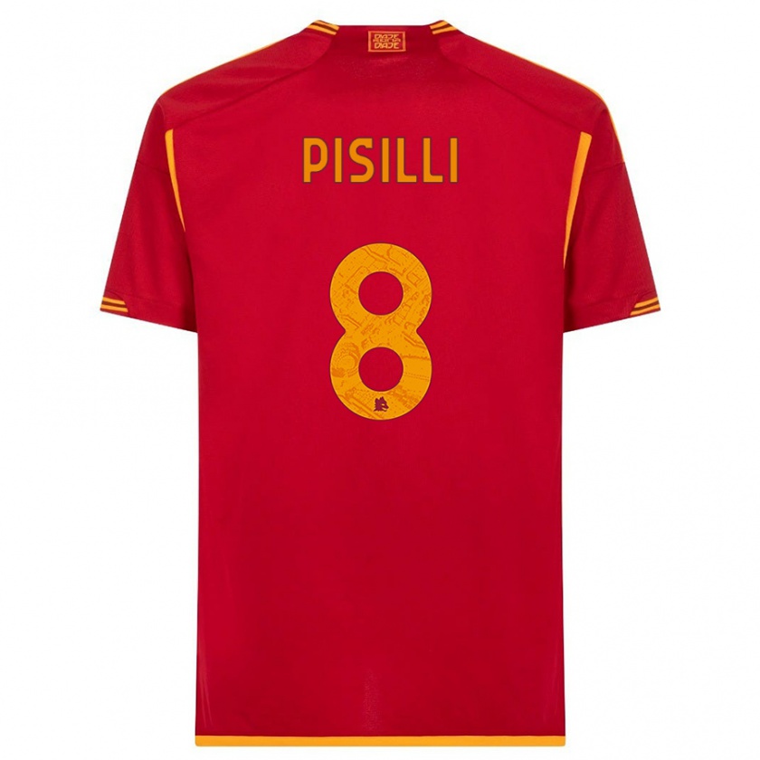 Kandiny Enfant Maillot Niccolò Pisilli #8 Rouge Tenues Domicile 2023/24 T-Shirt
