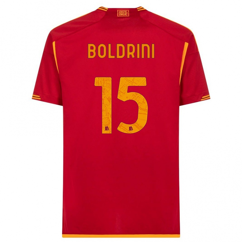 Kandiny Enfant Maillot Mattia Boldrini #15 Rouge Tenues Domicile 2023/24 T-Shirt