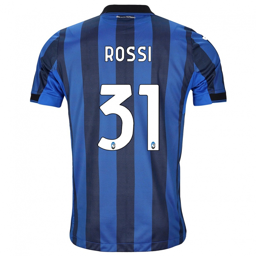Kandiny Enfant Maillot Francesco Rossi #31 Noir Bleu Tenues Domicile 2023/24 T-Shirt