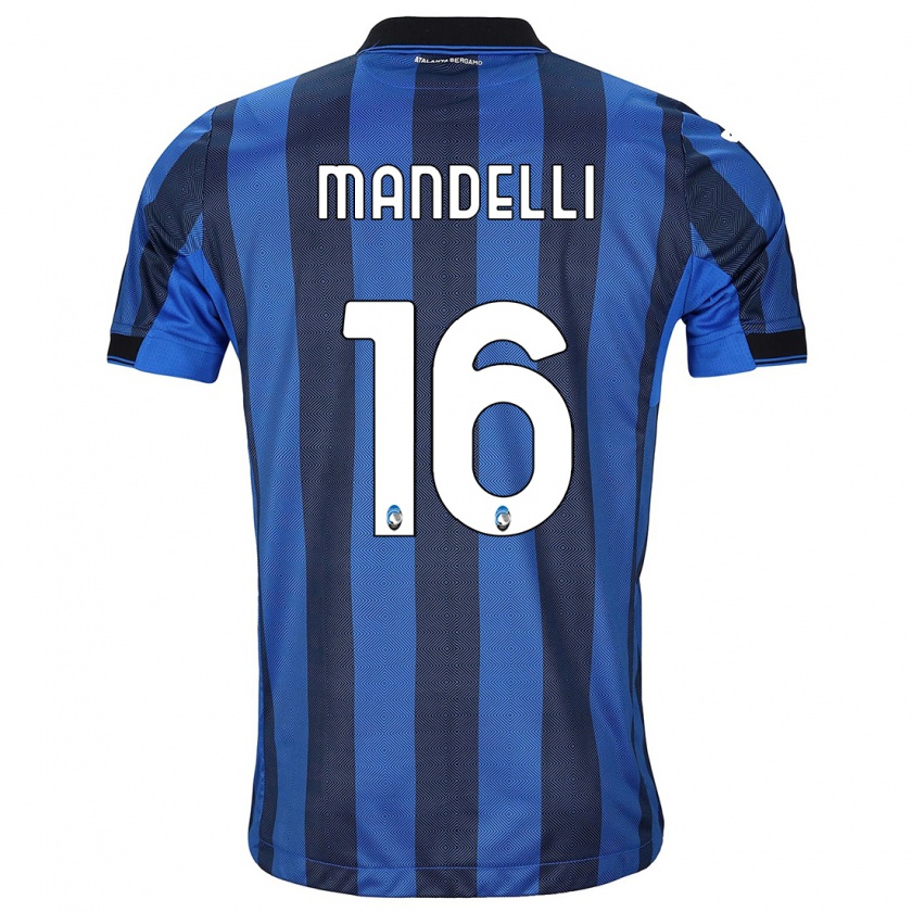 Kandiny Enfant Maillot Giulia Mandelli #16 Noir Bleu Tenues Domicile 2023/24 T-Shirt