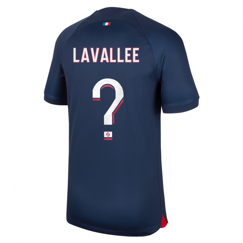 Kandiny Enfant Maillot Lucas Lavallee #0 Bleu Rouge Tenues Domicile 2023/24 T-Shirt