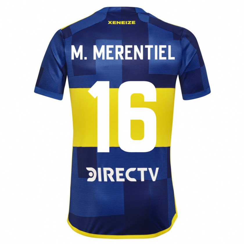 Kandiny Enfant Maillot Miguel Merentiel #16 Bleu Foncé Jaune Tenues Domicile 2023/24 T-Shirt