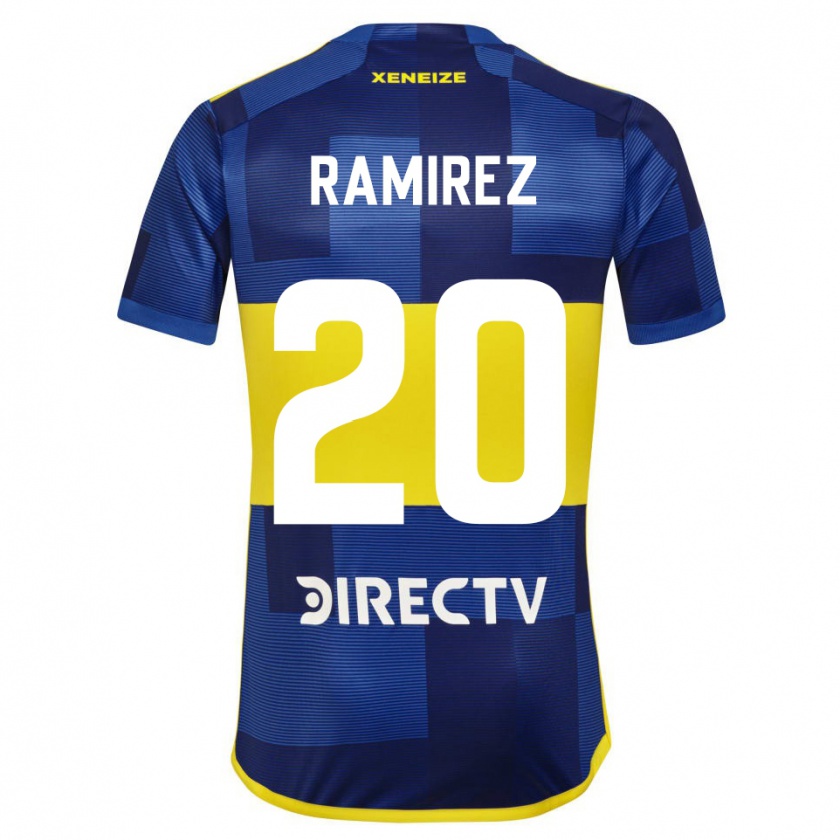 Kandiny Enfant Maillot Juan Ramírez #20 Bleu Foncé Jaune Tenues Domicile 2023/24 T-Shirt