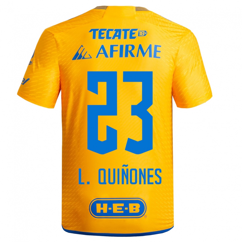 Kandiny Enfant Maillot Luis Quiñones #23 Jaune Tenues Domicile 2023/24 T-Shirt