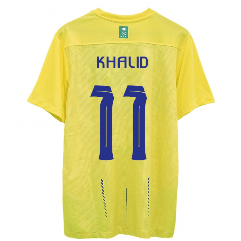 Kandiny Enfant Maillot Khalid Al-Ghannam #11 Jaune Tenues Domicile 2023/24 T-Shirt