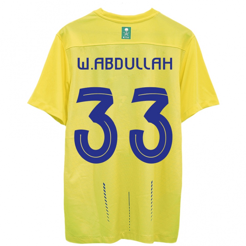 Kandiny Enfant Maillot Waleed Abdullah #33 Jaune Tenues Domicile 2023/24 T-Shirt