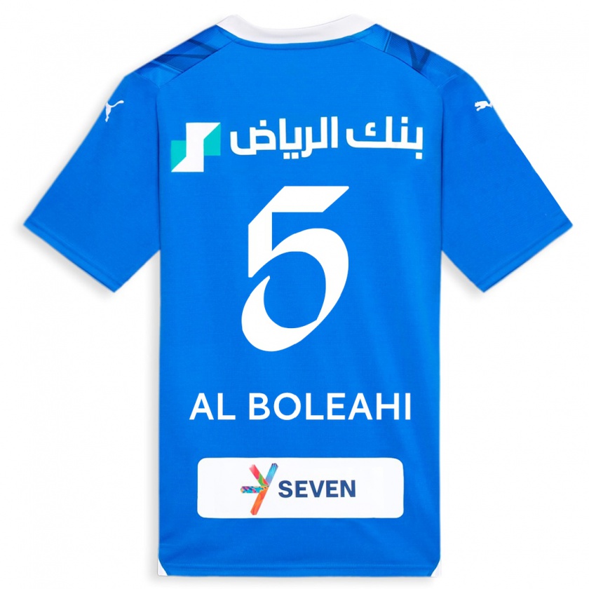 Kandiny Enfant Maillot Ali Al-Boleahi #5 Bleu Tenues Domicile 2023/24 T-Shirt